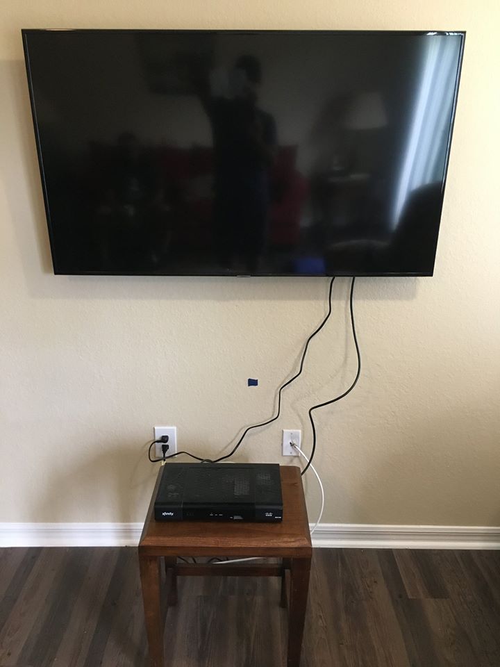 Before Wire Box / TV mount installed
