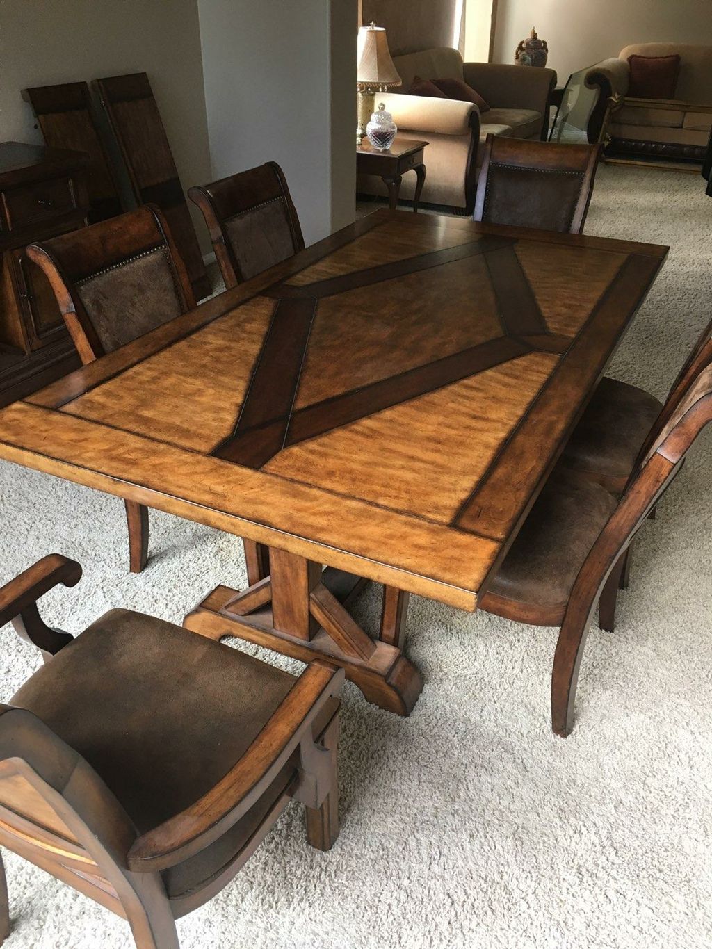 Dining set delivered, unwrapped, and set up.