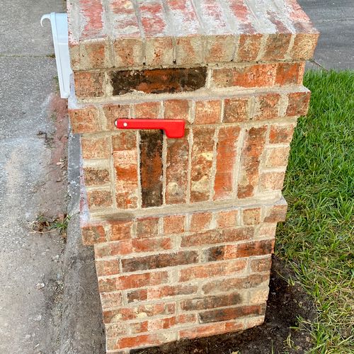 I hired Mr. Hansel to build a brick mailbox for my