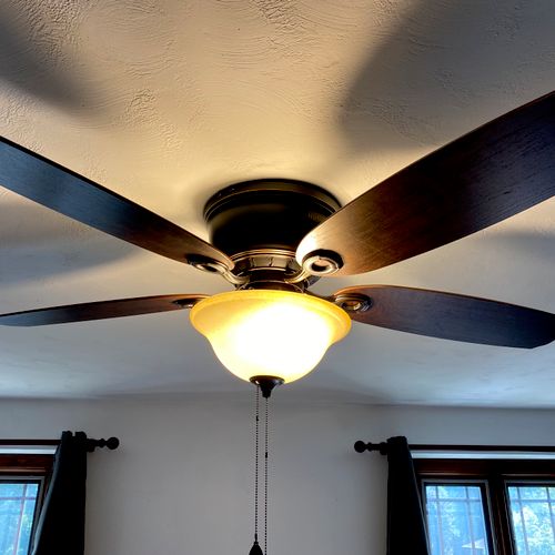ceiling light swapped for a fan