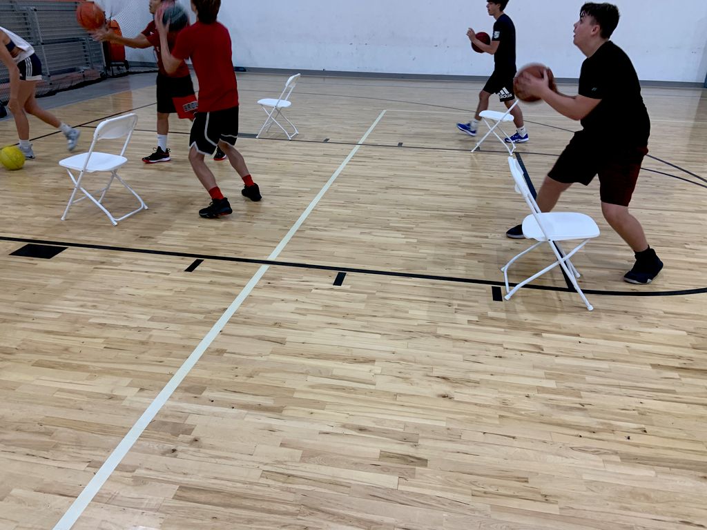 Training High School players at recent camp