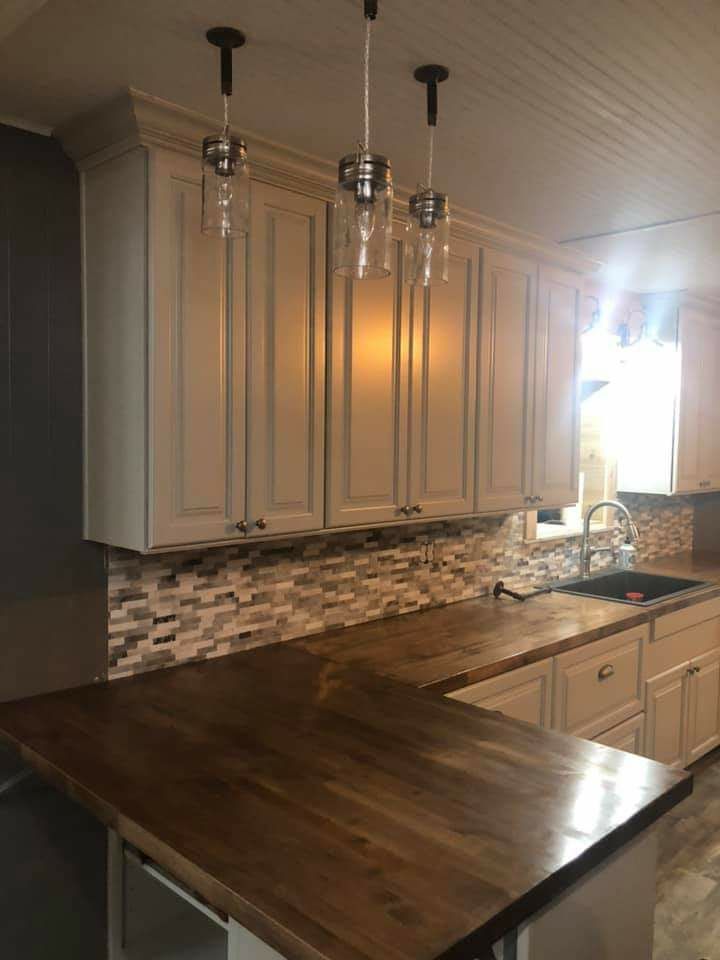 completed kitchen upgrade from flooring to newly i