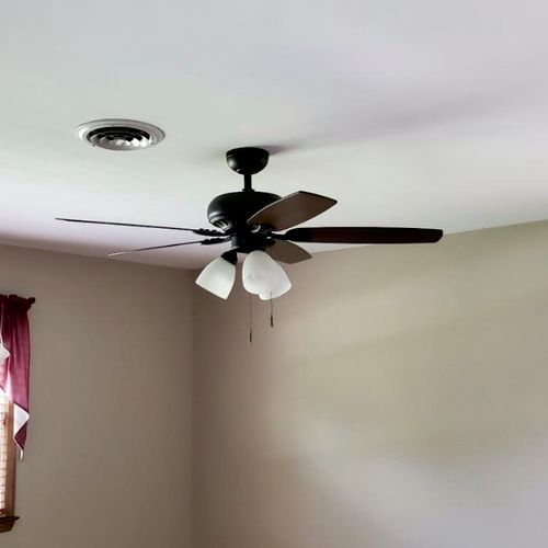 We hired Roger to install new ceiling fans, replac