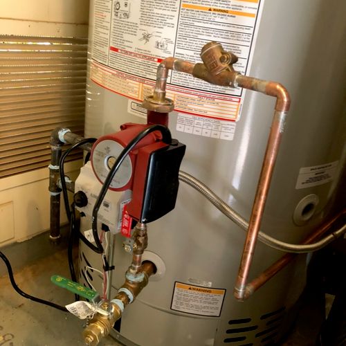 Installed 75 gallon hot water heater. Very nice gu