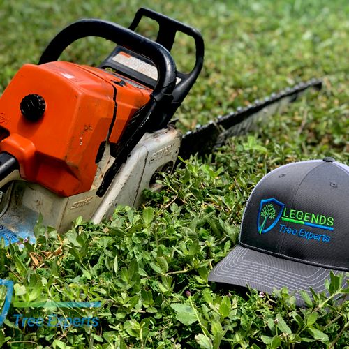 STIHL MS391 Chainsaw and Legends Tree Experts Hat