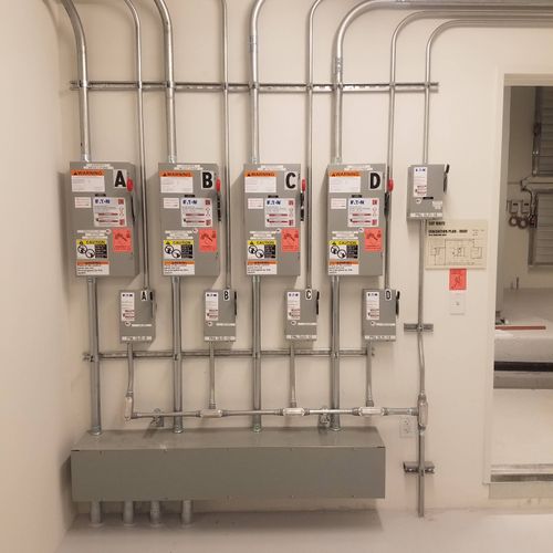 480 volt elevator power supply and disconnects