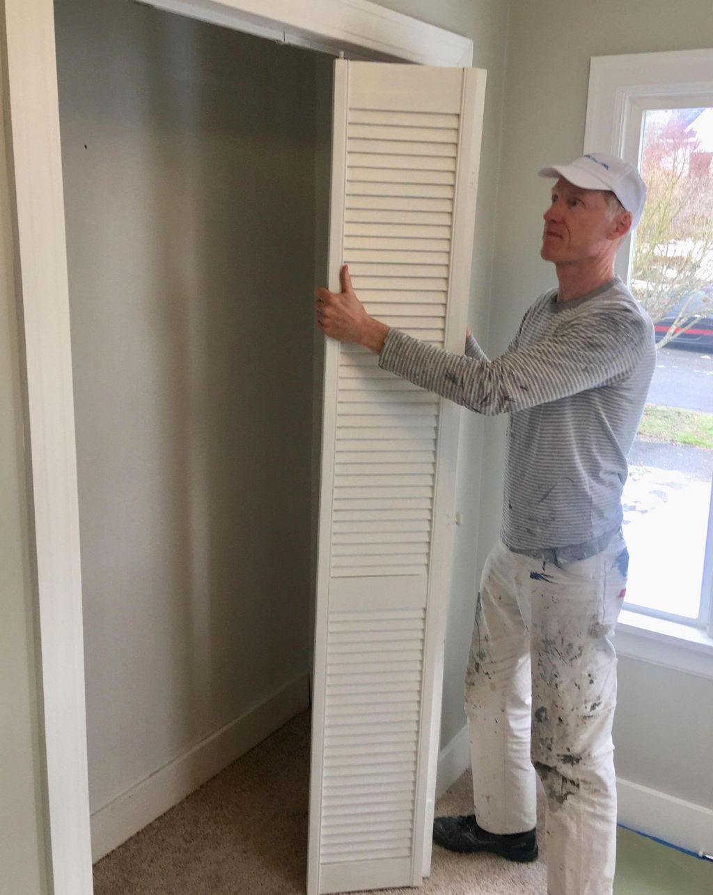 Reinstalling the closet doors