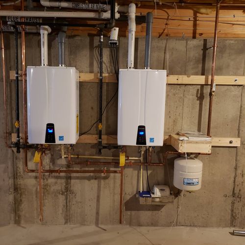 Job: Replace 75 gallon water tank with double tank