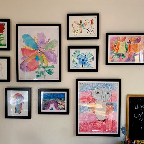 Total professional! Gallery wall of my daughter’s 