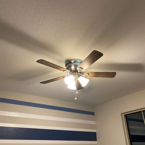 Installed 4 fans in all my Bedrooms & did a Great 