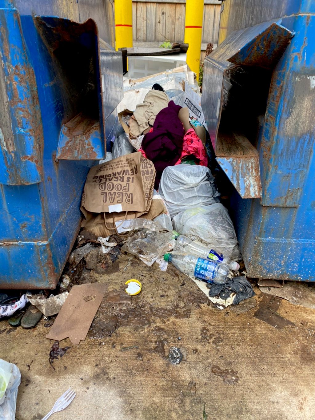 Commercial dumpster site. shopping center