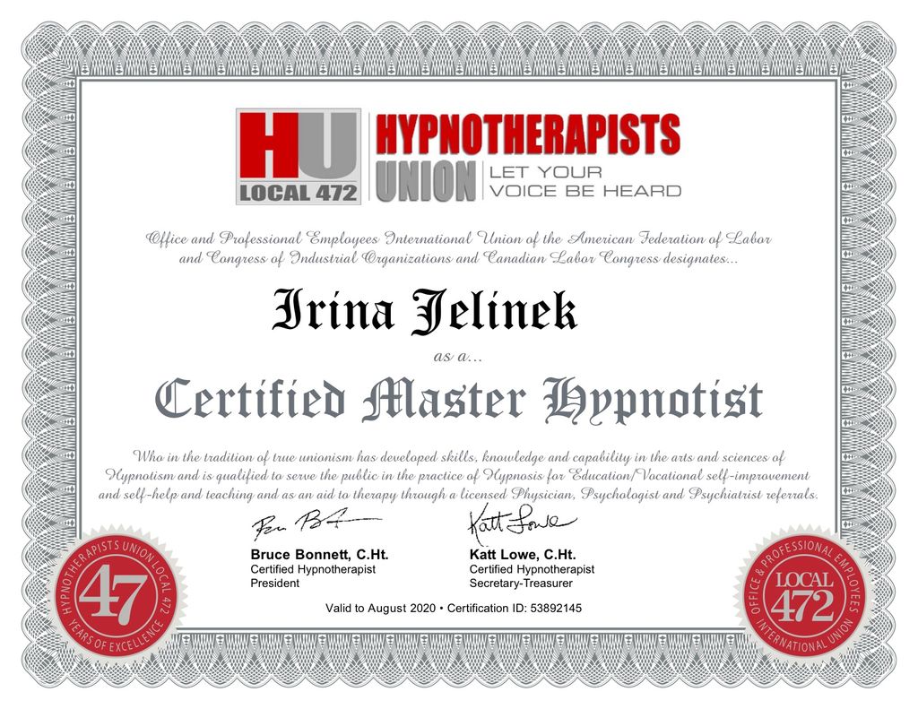 Certified Master Hypnotist