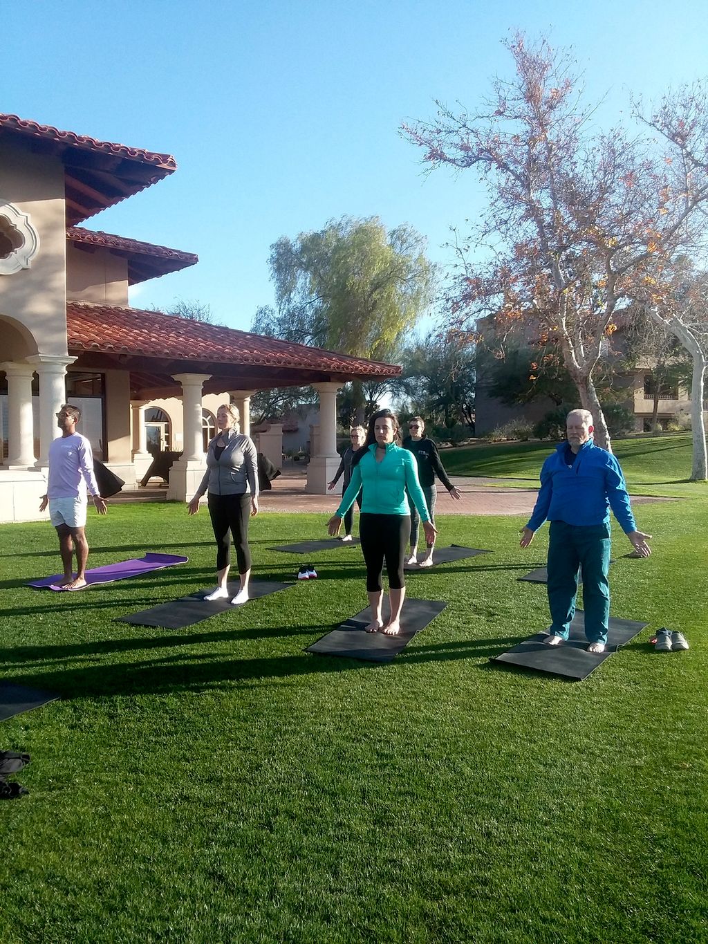 Yoga at La Paloma for a dental team.