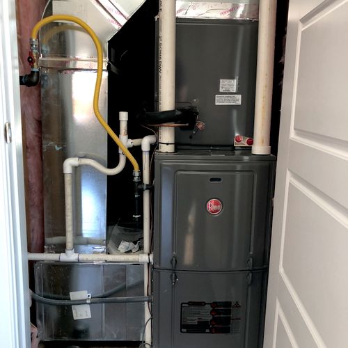 High Efficiency furnace and A/C installation