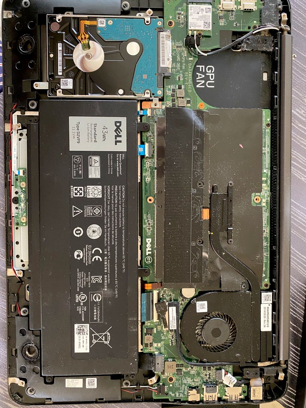 Hard drive replacement on a Dell laptop