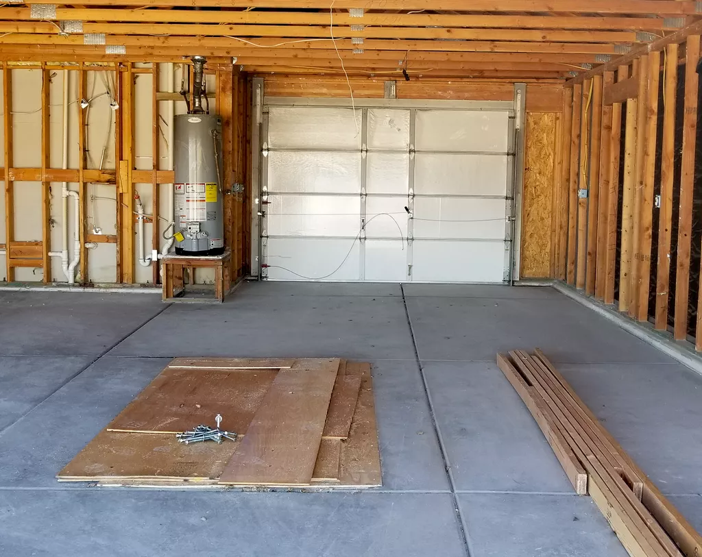 garage construction interior