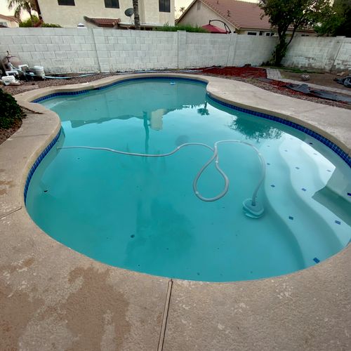 Pool needed a good clean after a storm, Pool looks
