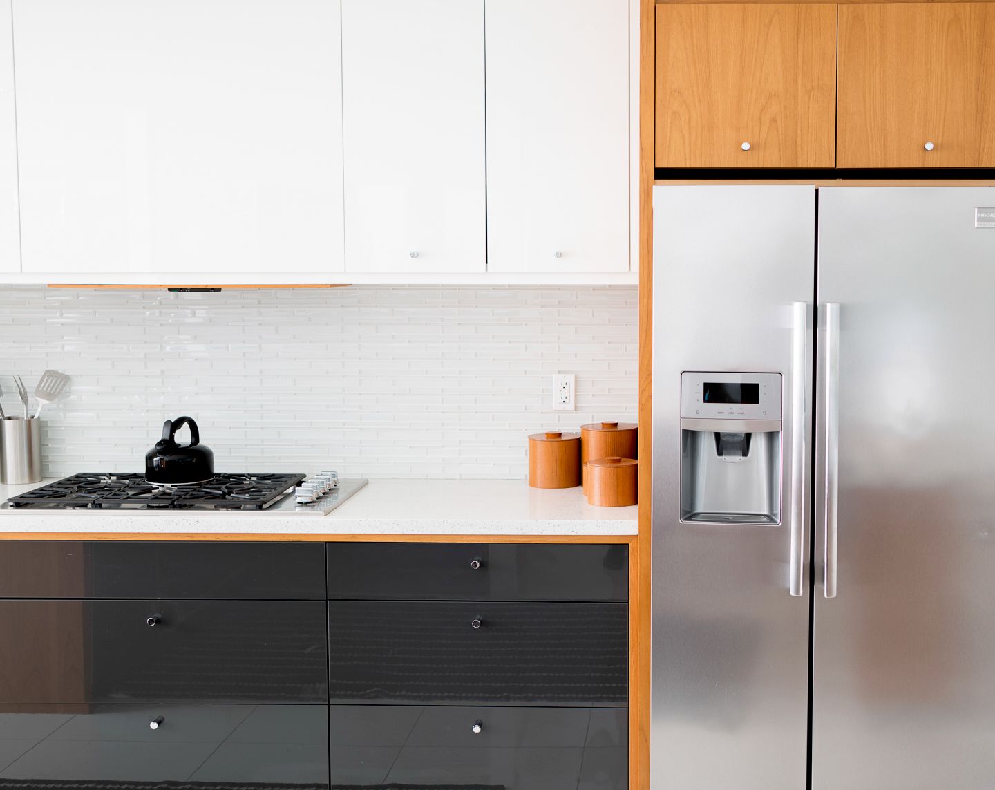 white and stainless steel kitchen