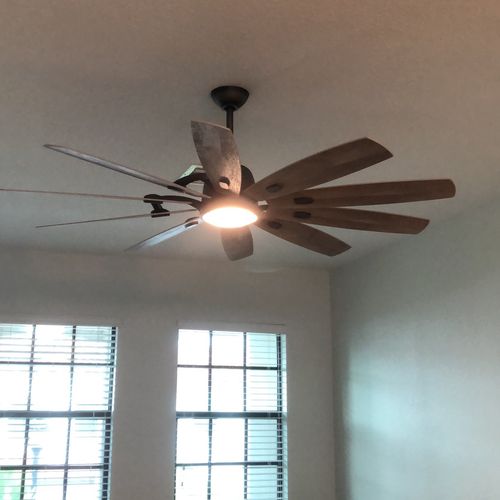 Mike did a great job on two ceiling fans and some 