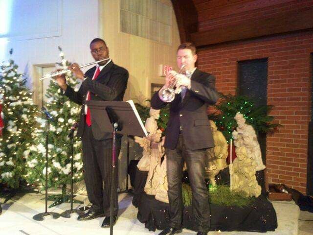 Playing a duet with my former Pastor 
