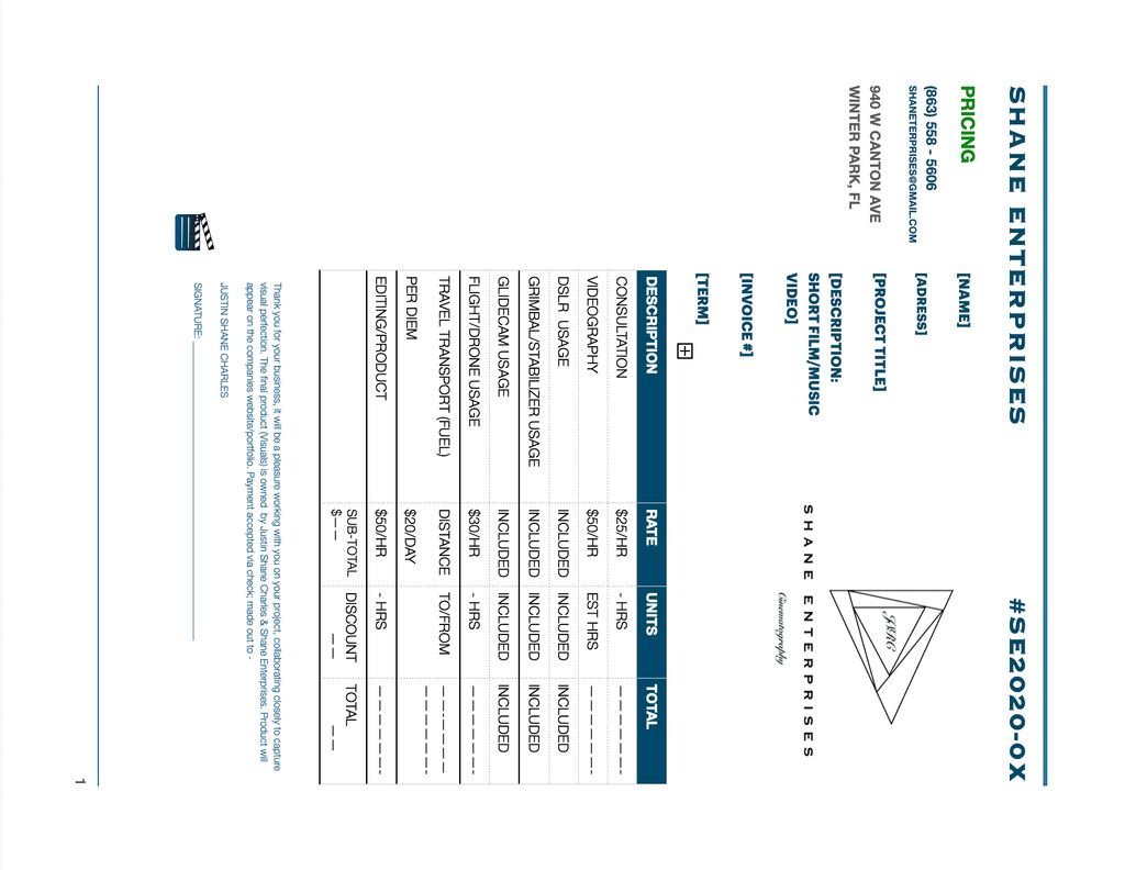 PRICING INFO