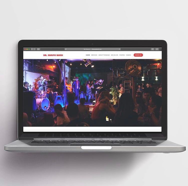 Website for Vegas based Dr Harpo Band