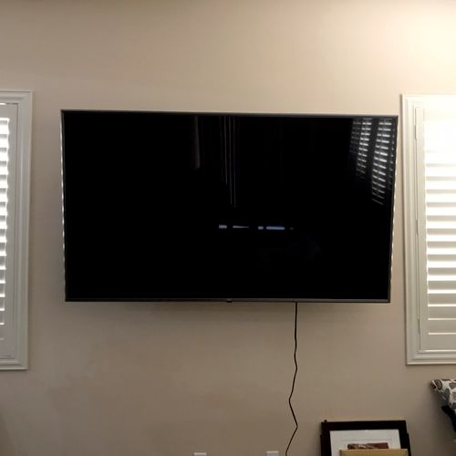 Chad was Able  to mount our TV which 2 different p