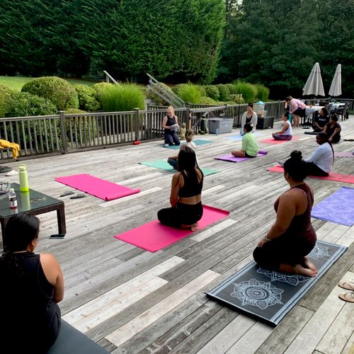 Held a private class outdoors at the house we were