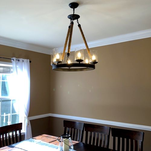 Jacob replaced the ugly bland dinning room light w