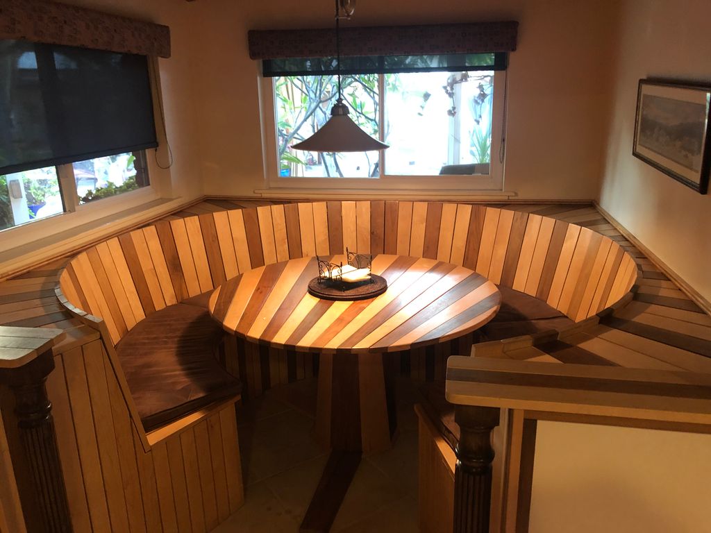 Designed and made custom seating area