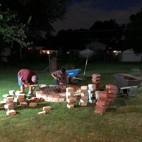 Hired them to build a fire pit in my backyard, qui