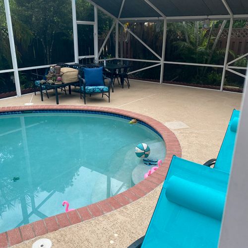 Did an amazing job cleaning my pool deck thanks so