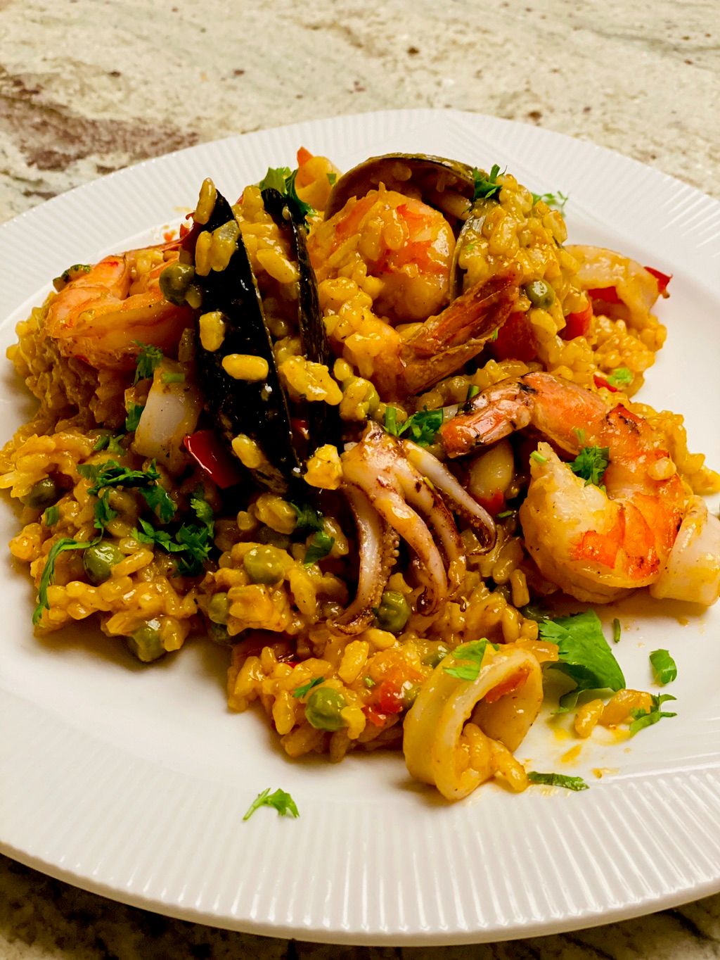 Arroz meloso de mariscos 
