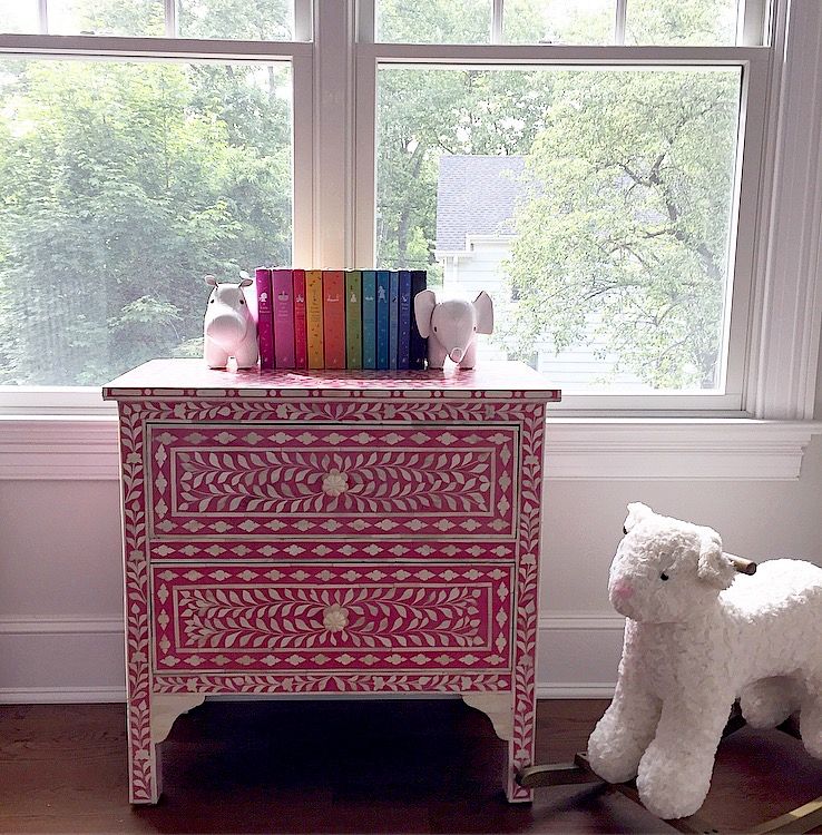 Little girl unpack and organization