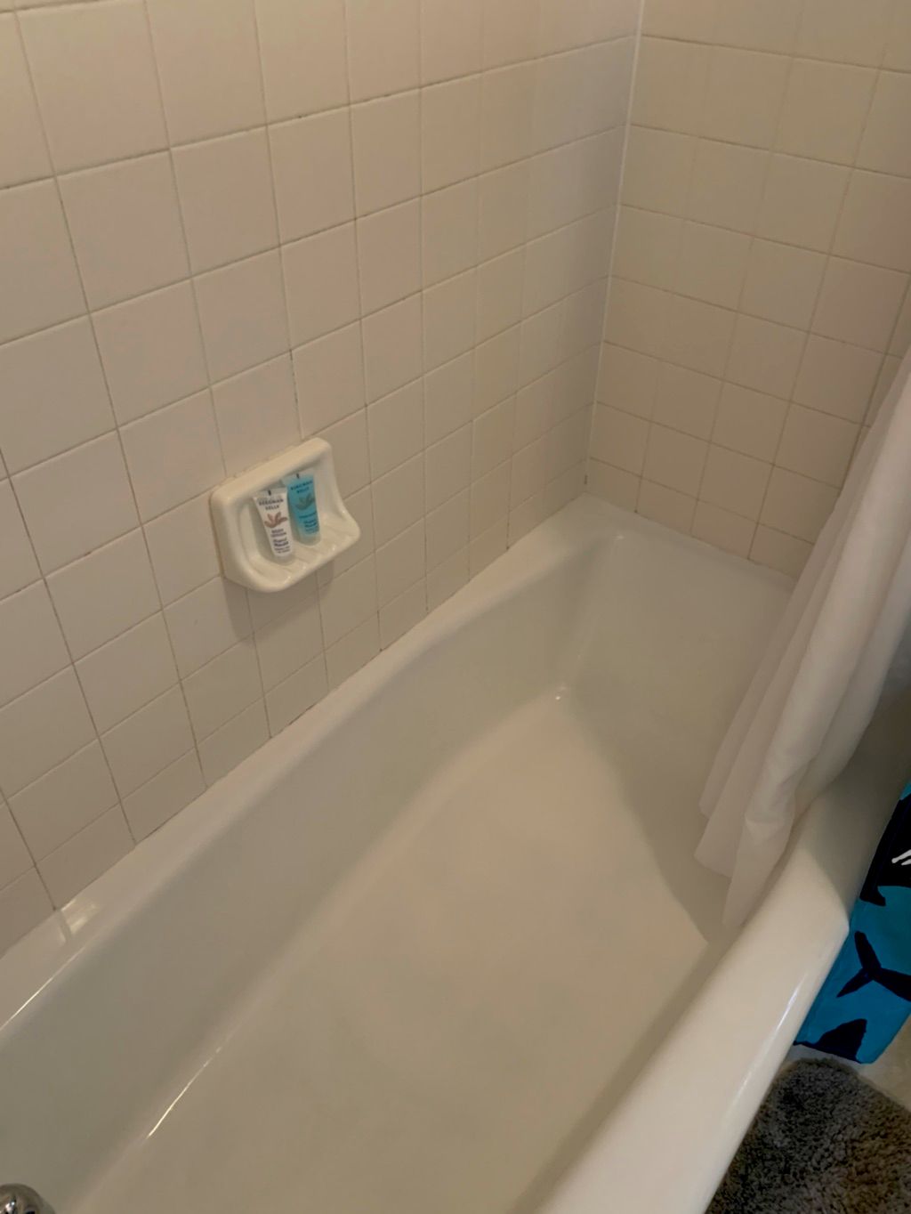 Airbnb bathroom after I cleaned it