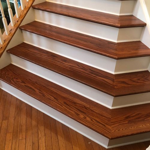 I ordered wood stair treads and risers from Rob at