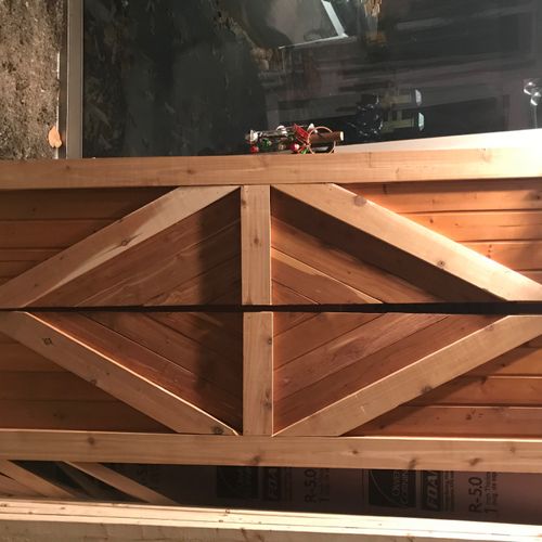 He built custom barn doors from scratch. They look