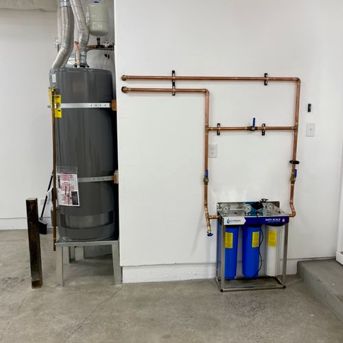 Install a whole house filter system for a customer