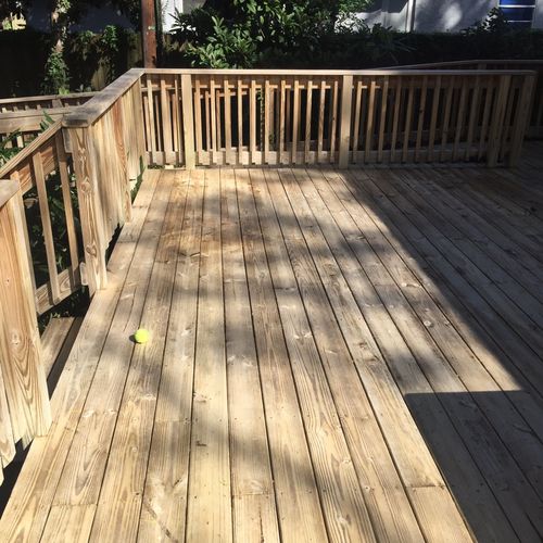 I don’t have any “before” pics but my deck was bla