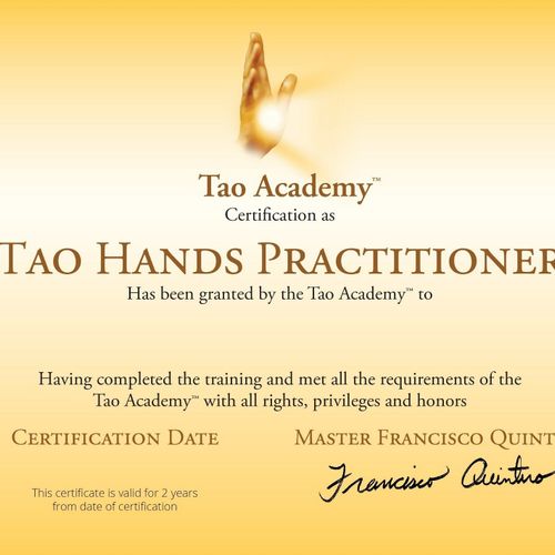 Tao Hands Practitioner Certificate