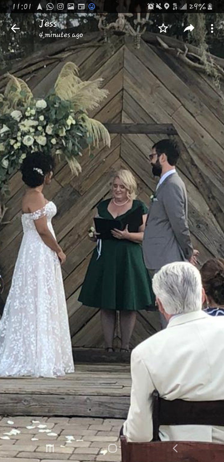 We had the pleasure of being married by Carol twic