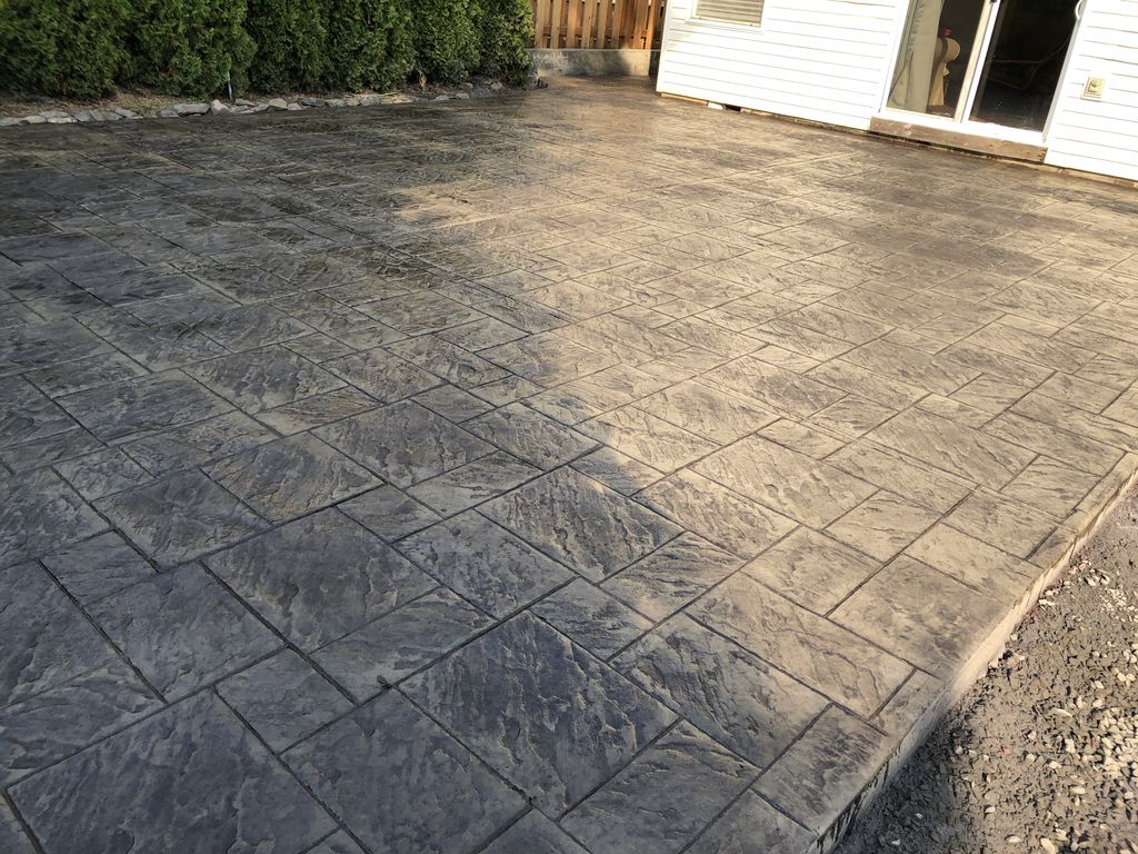 Dark grey brick form stamp Patio
