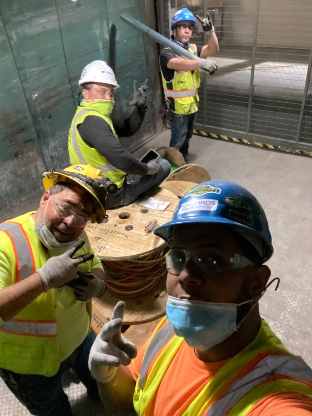 Working on the real fill with the crew