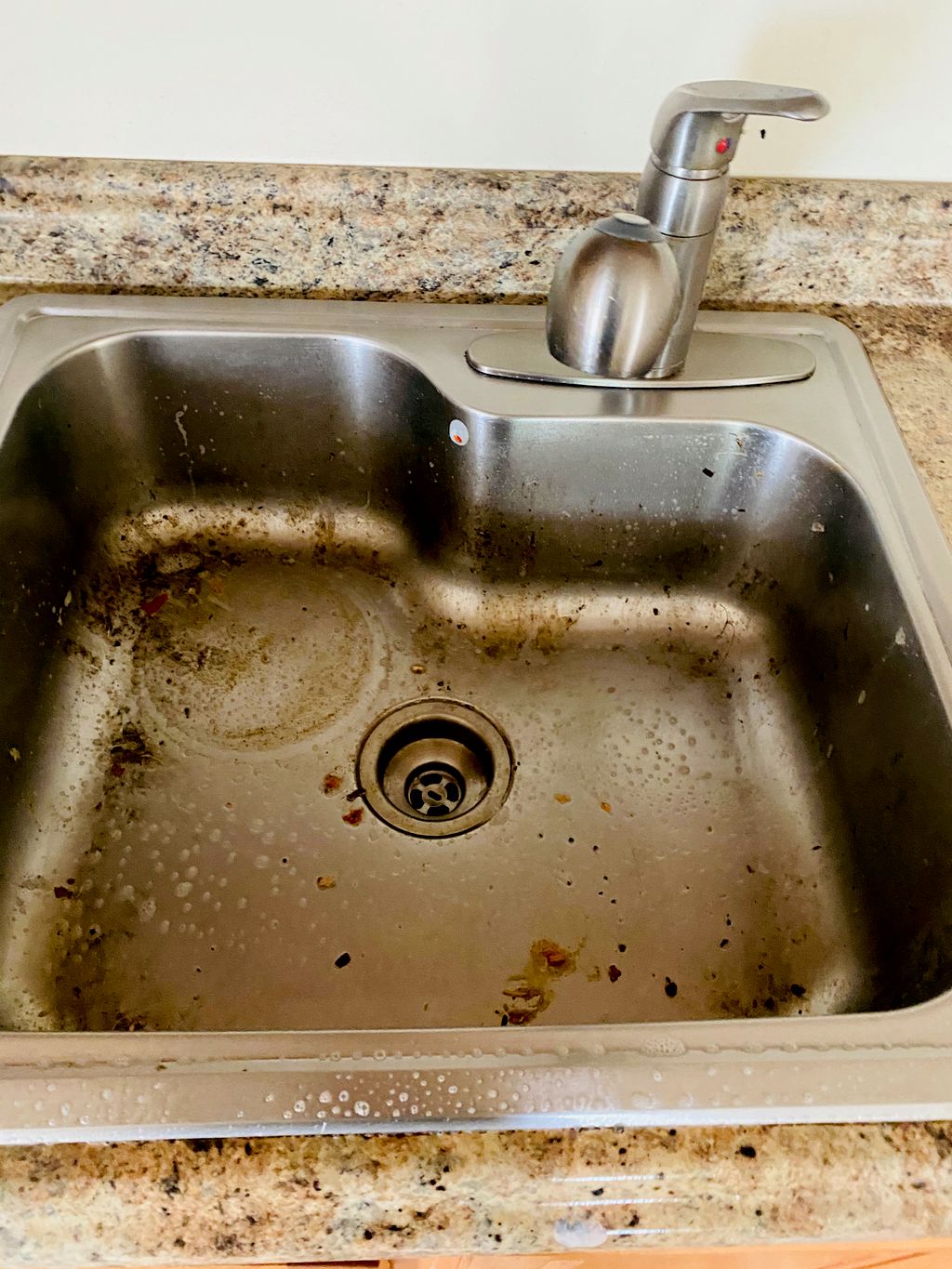 Before cleaning kitchen sink 