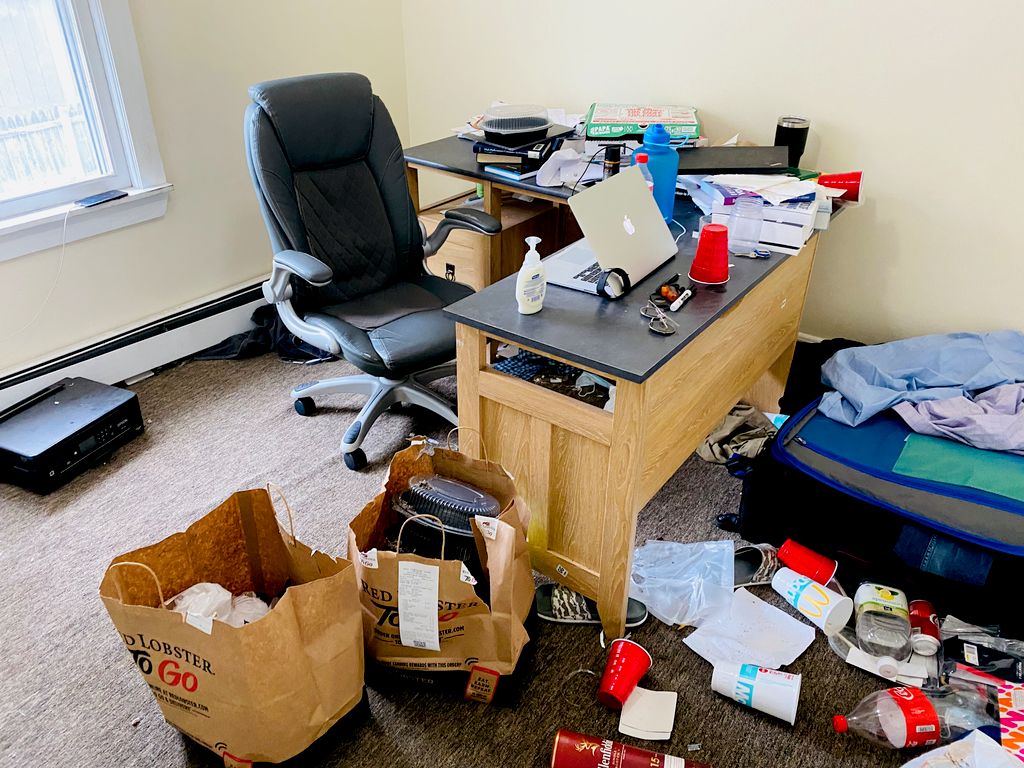 Before cleaning office room 