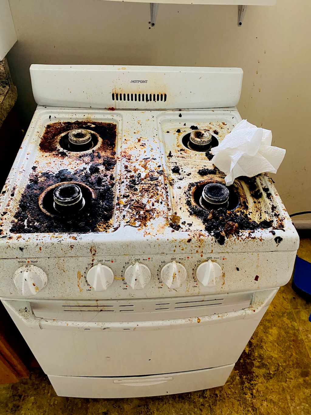 Before cleaning stove top 