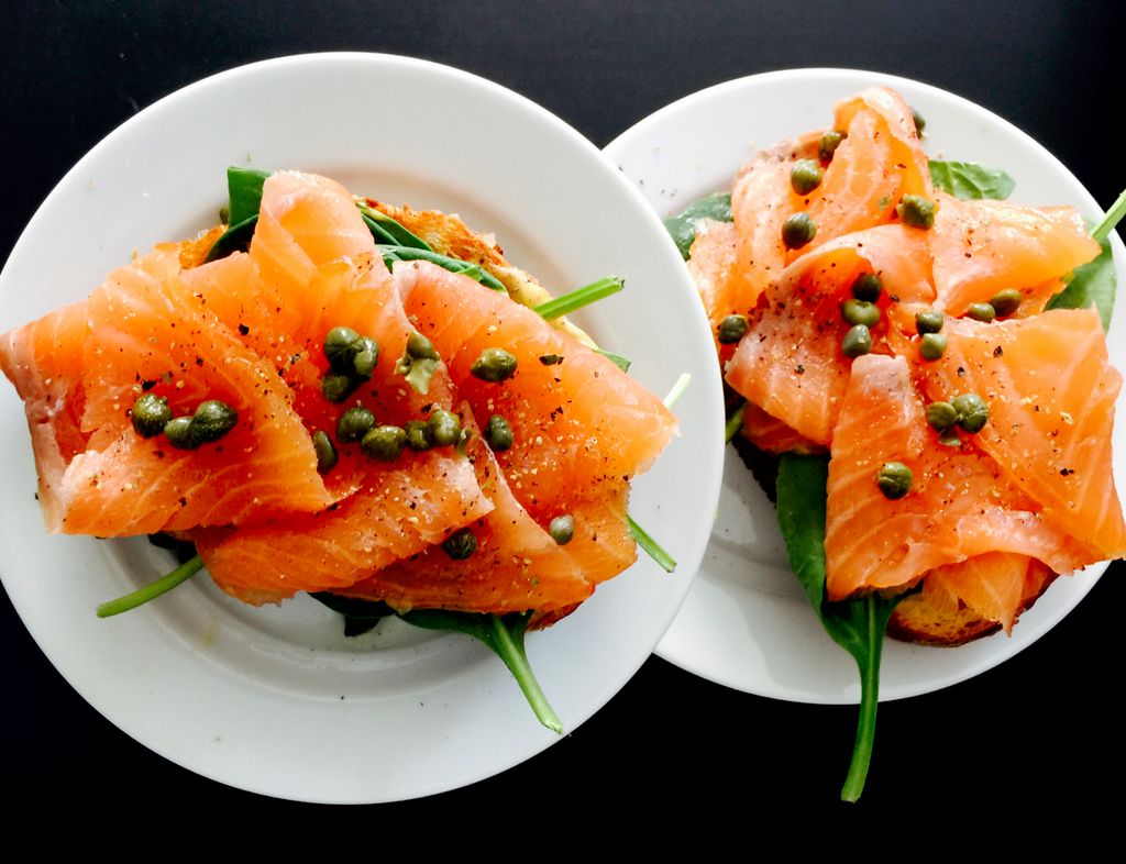 Wild Salmon with Capers and Spinach 