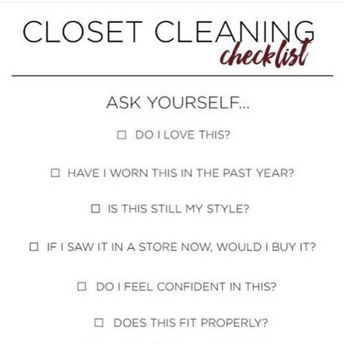 Closet Cleaning Checklist 