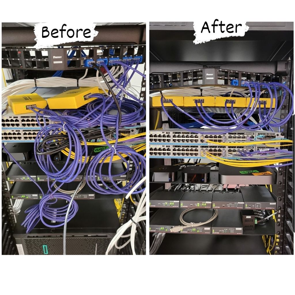 Cable Management:  Before/After work Apple Store