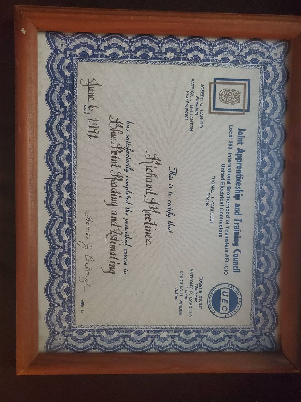 Blue print reading and Estimating since 1991